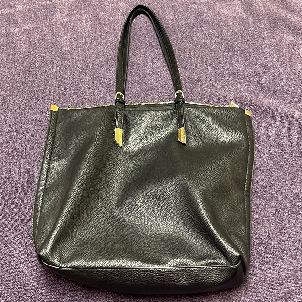 Black And Gold Steve Madden pebbled leather Tote Purse